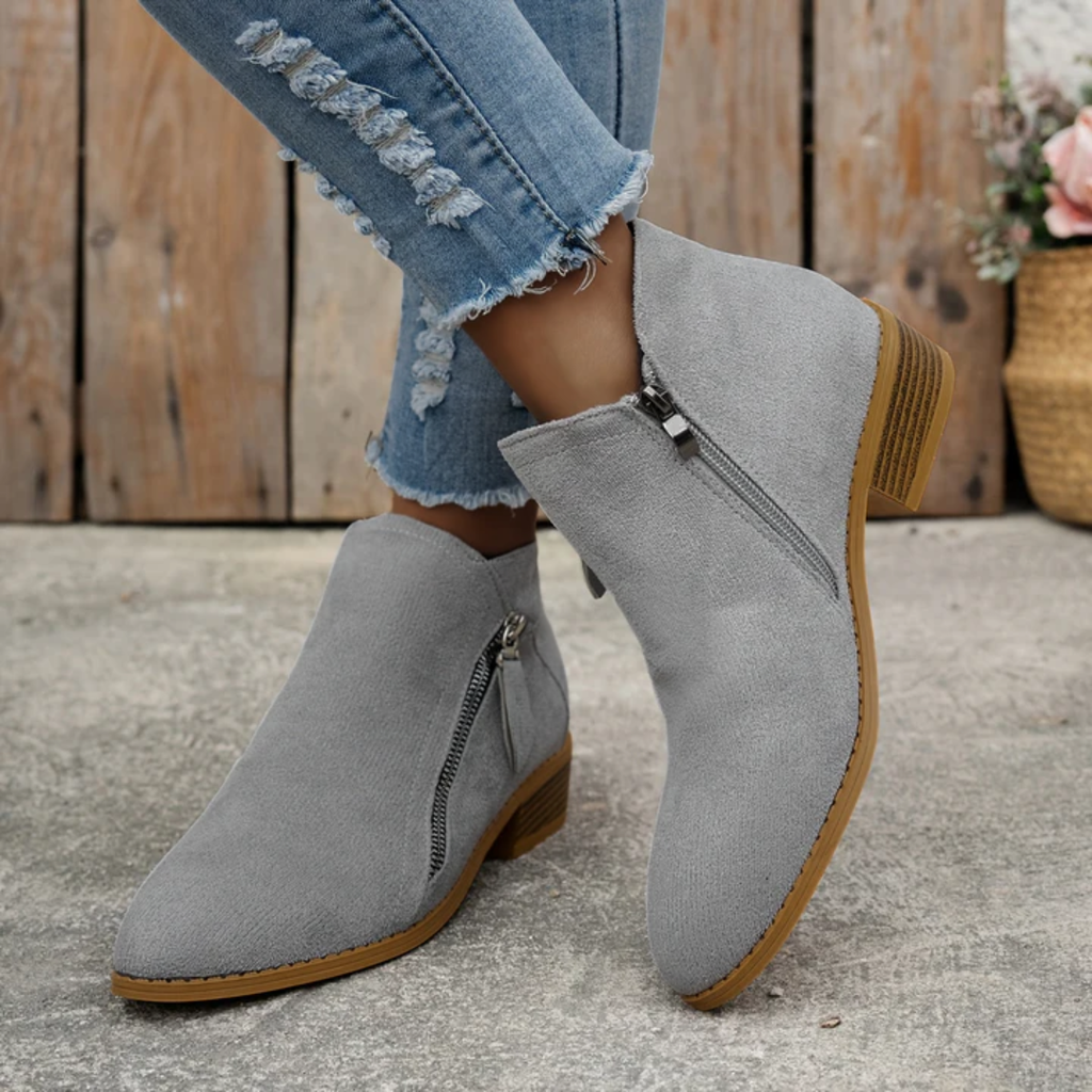 Women's Orthopedic Zip Block-Heel Shoes 14