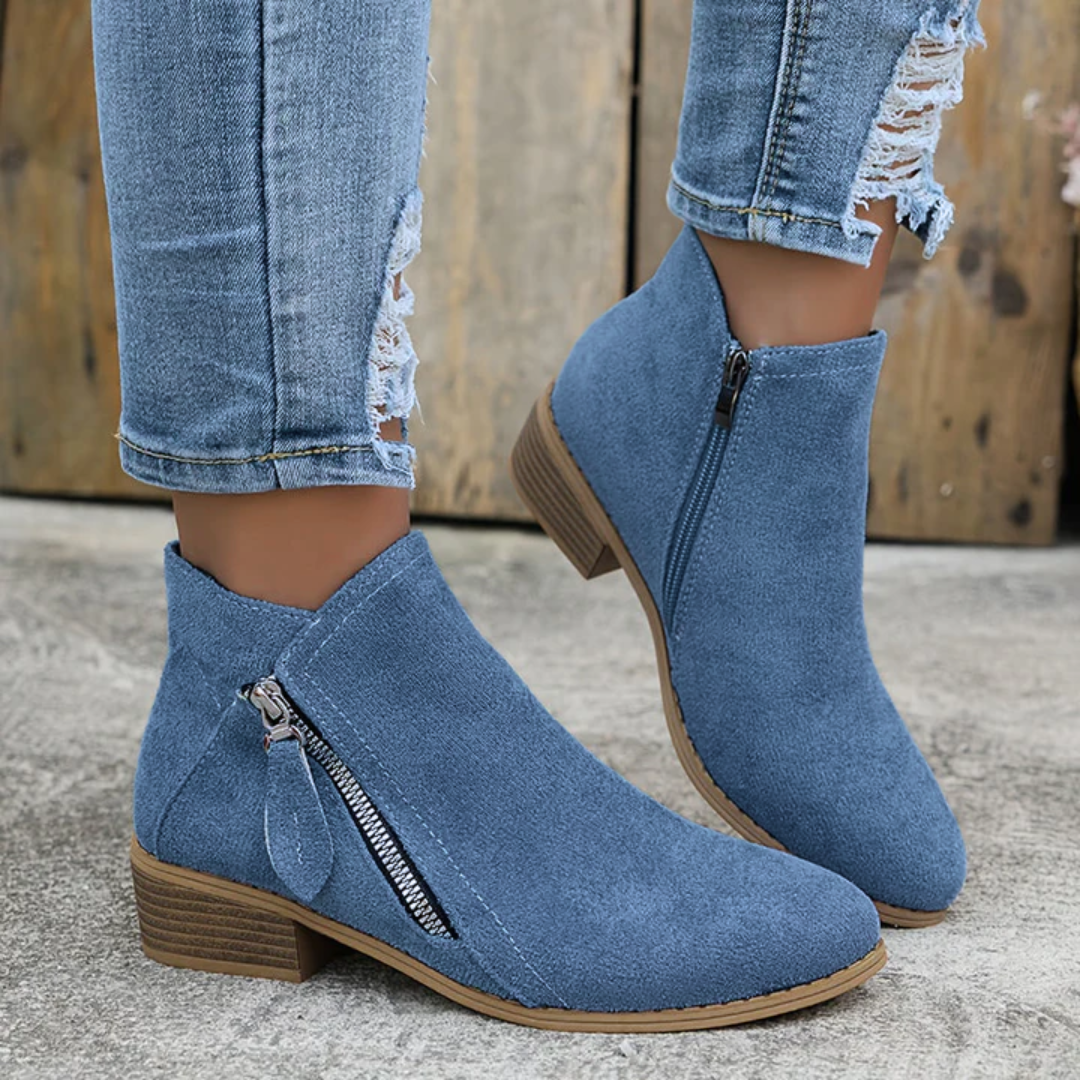 Women's Orthopedic Zip Block-Heel Shoes 1