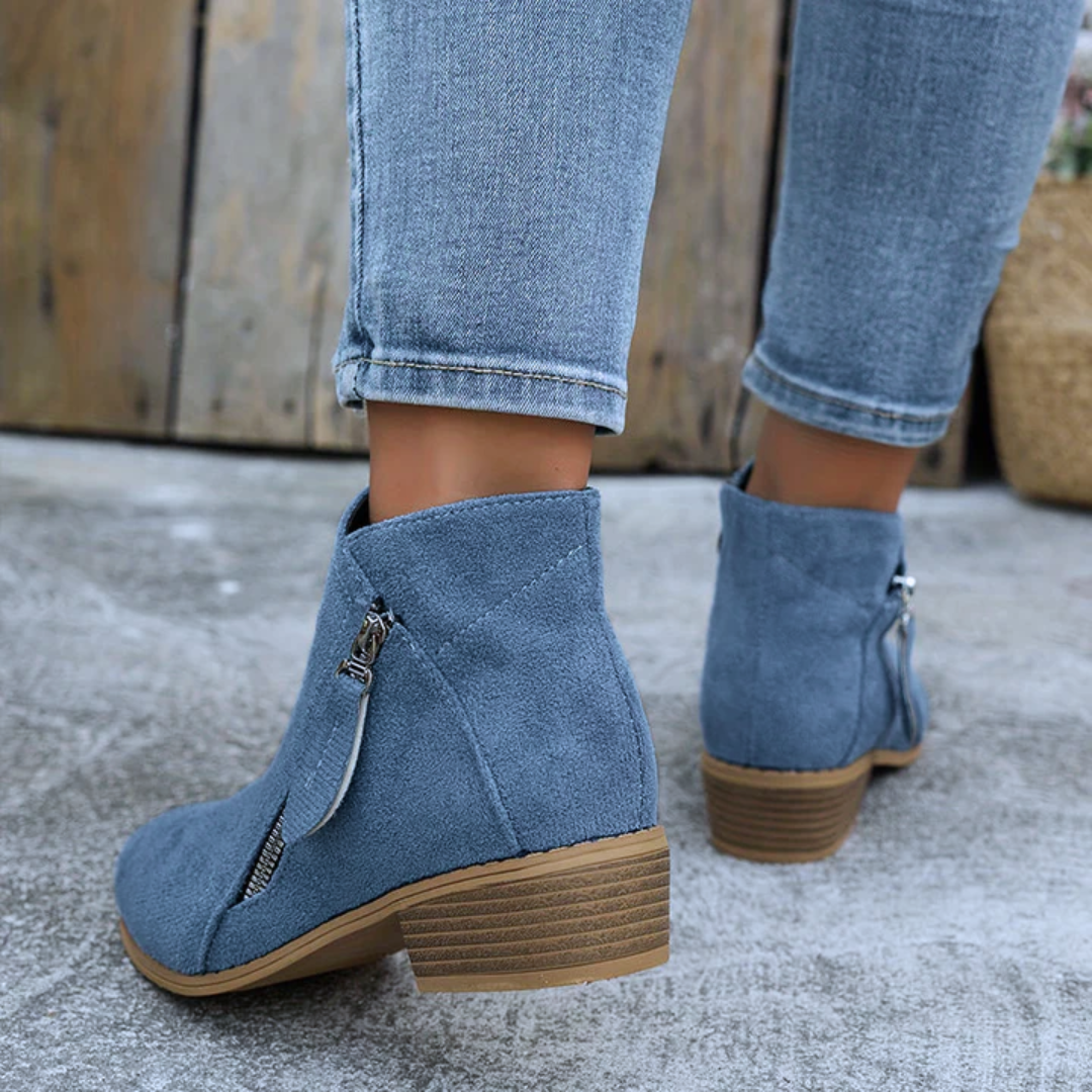 Women's Orthopedic Zip Block-Heel Shoes 7