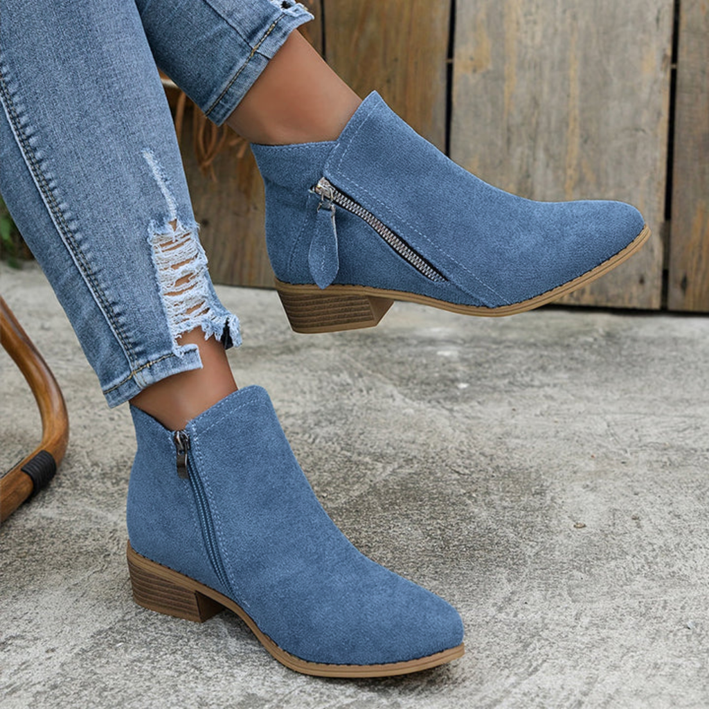 Women's Orthopedic Zip Block-Heel Shoes 16