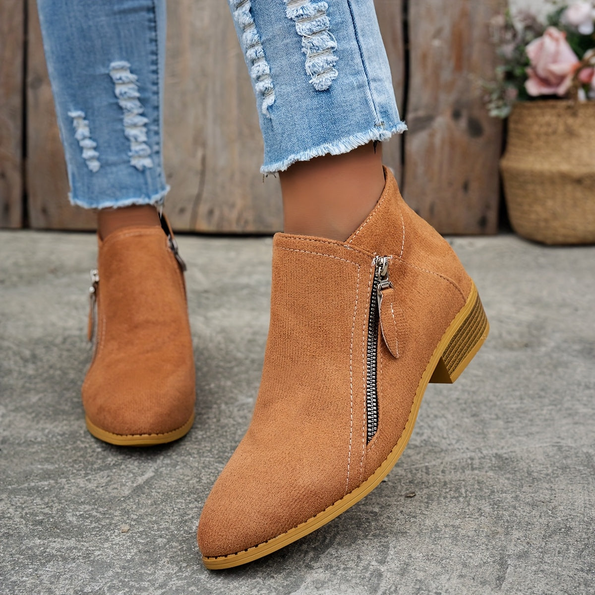 Women's Orthopedic Zip Block-Heel Shoes 3