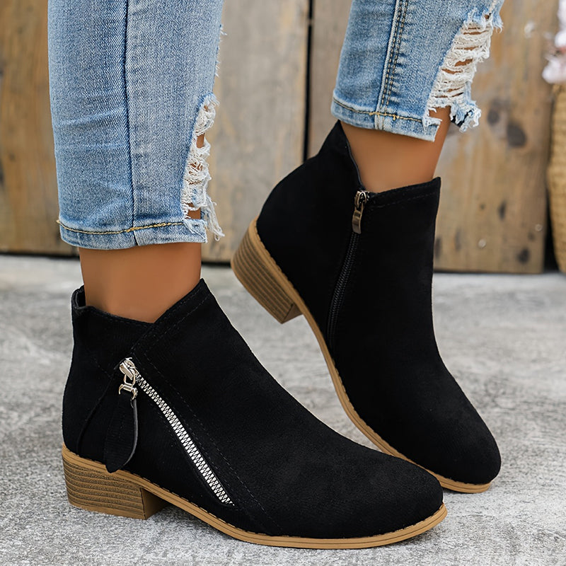 Women's Orthopedic Zip Block-Heel Shoes 10