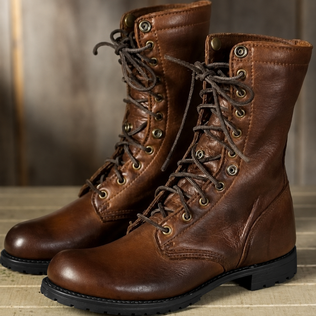 Women's Lace-Up Leather Ankle Boots 2