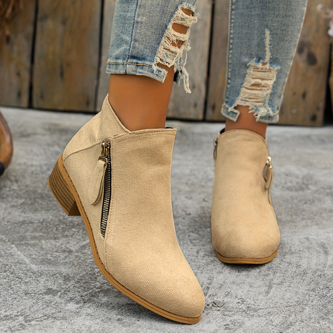 Women's Orthopedic Zip Block-Heel Shoes 11
