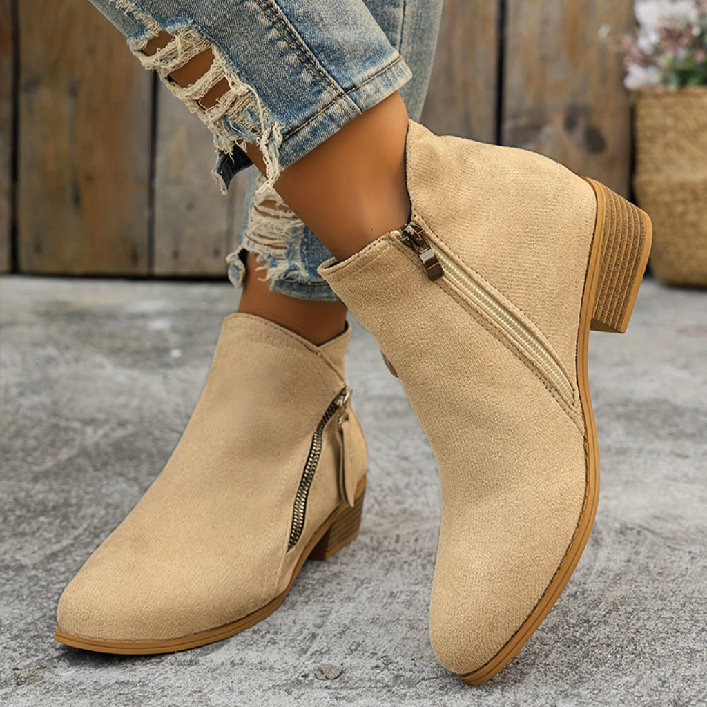 Women's Orthopedic Zip Block-Heel Shoes 4