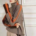 Women's Contrast-Stripe Turtleneck Sweater 2