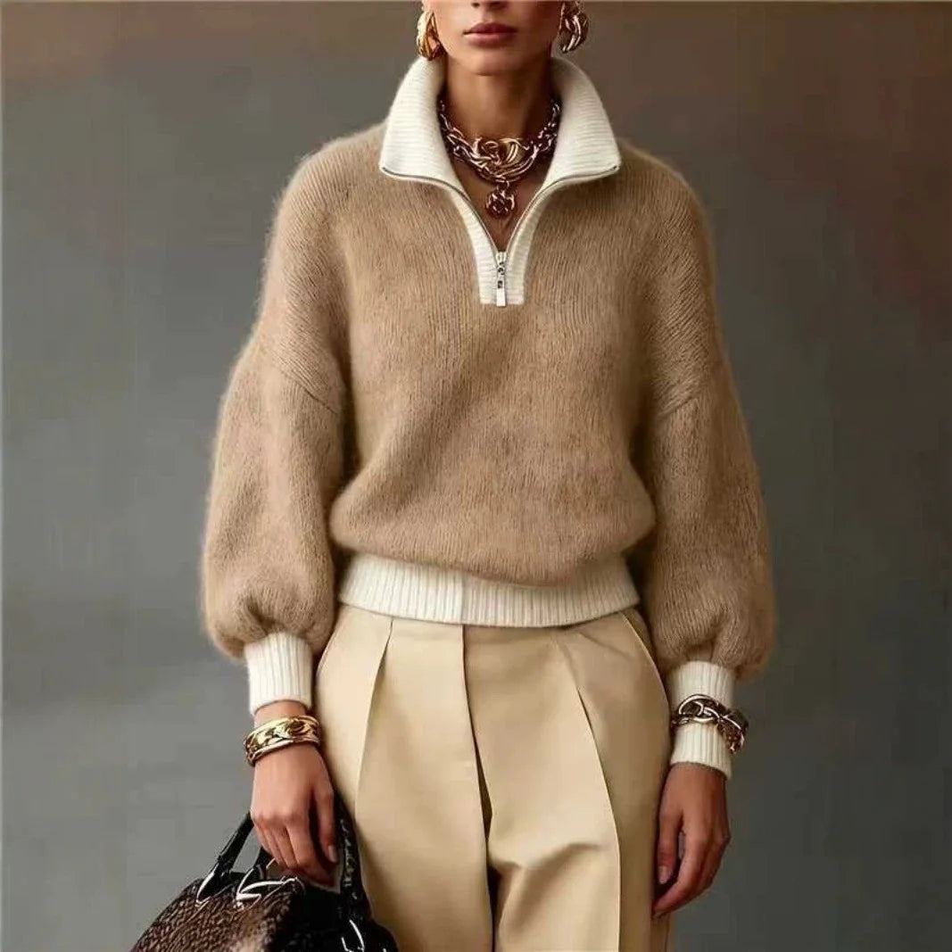 Women's Soft Brushed Quarter-Zip Sweater 2