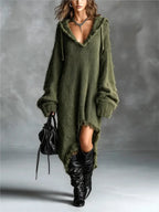 Women's Hooded Oversized Sweater Dress 4