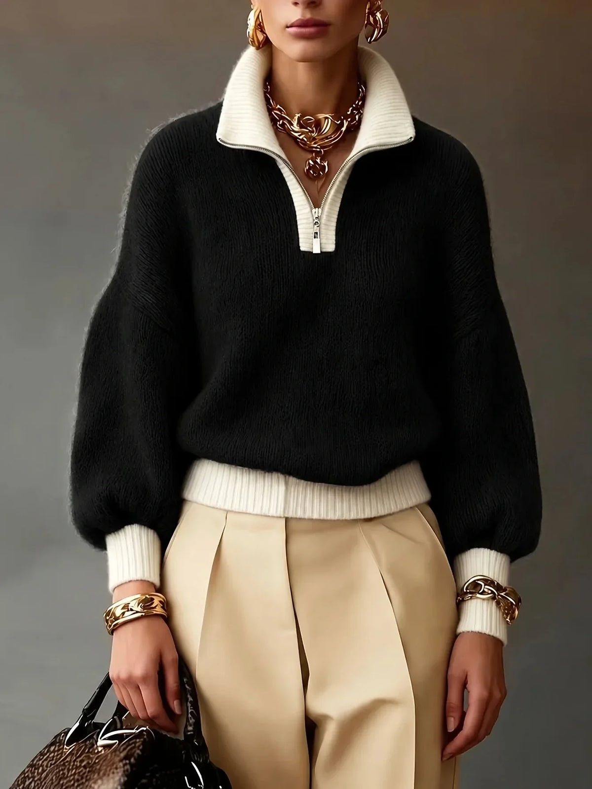 Women's Soft Brushed Quarter-Zip Sweater 6