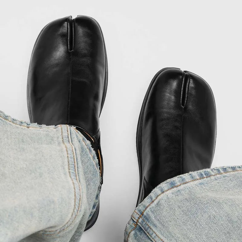 Women's Split-Toe Leather Tabi Loafers 7