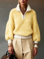 Women's Soft Brushed Quarter-Zip Sweater 5
