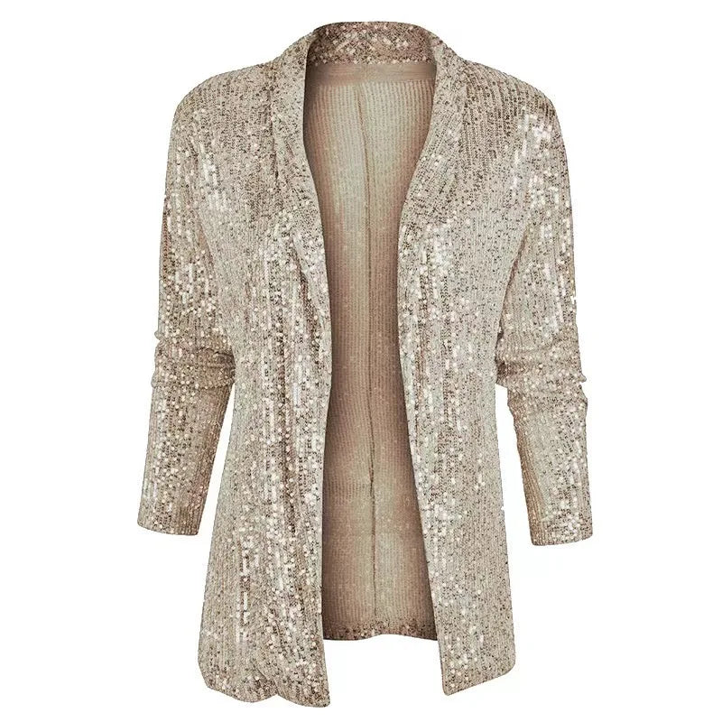 Women's Sequin Open-Front Cardigan Jacket 4