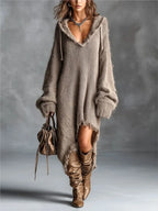 Women's Hooded Oversized Sweater Dress 1