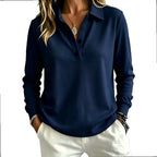 Women's Long-Sleeve Button Polo Top 4