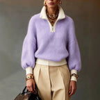 Women's Soft Brushed Quarter-Zip Sweater 4