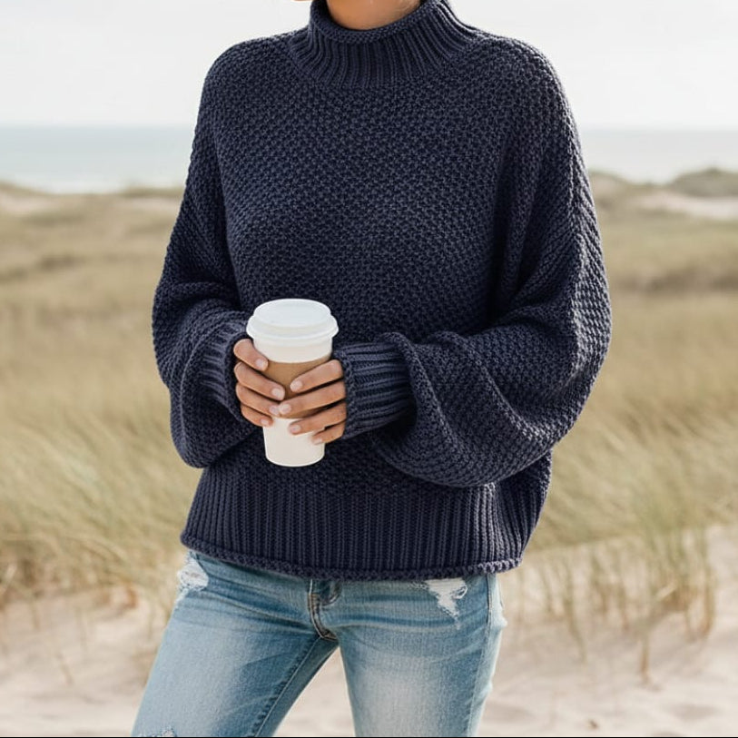 Women's Loose Knit Turtleneck Pullover 8