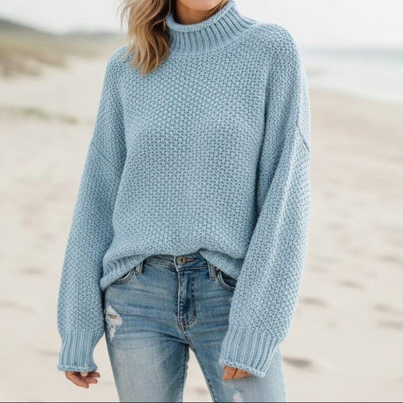 Women's Loose Knit Turtleneck Pullover 7