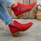 Women's Orthopedic Zip Block-Heel Shoes 9