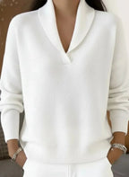 Women's Shawl-Collar V-Neck Sweater 7