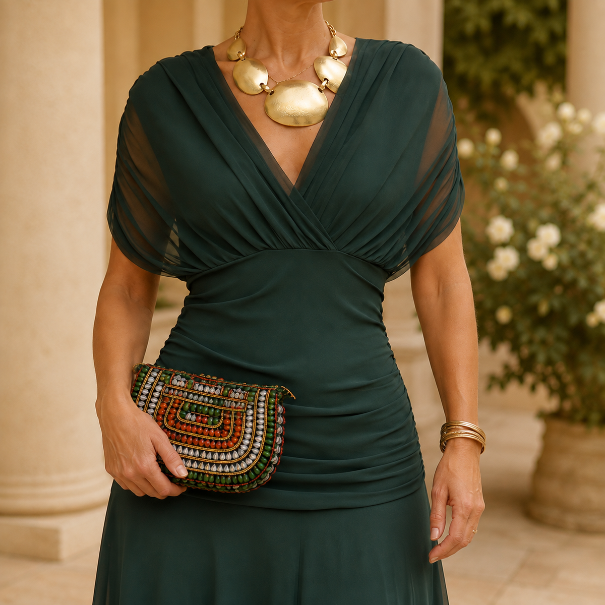 Women's Draped Wrap Maxi Dress 1