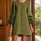 Women's Floral-Appliqué Balloon-Sleeve Mini Dress 4
