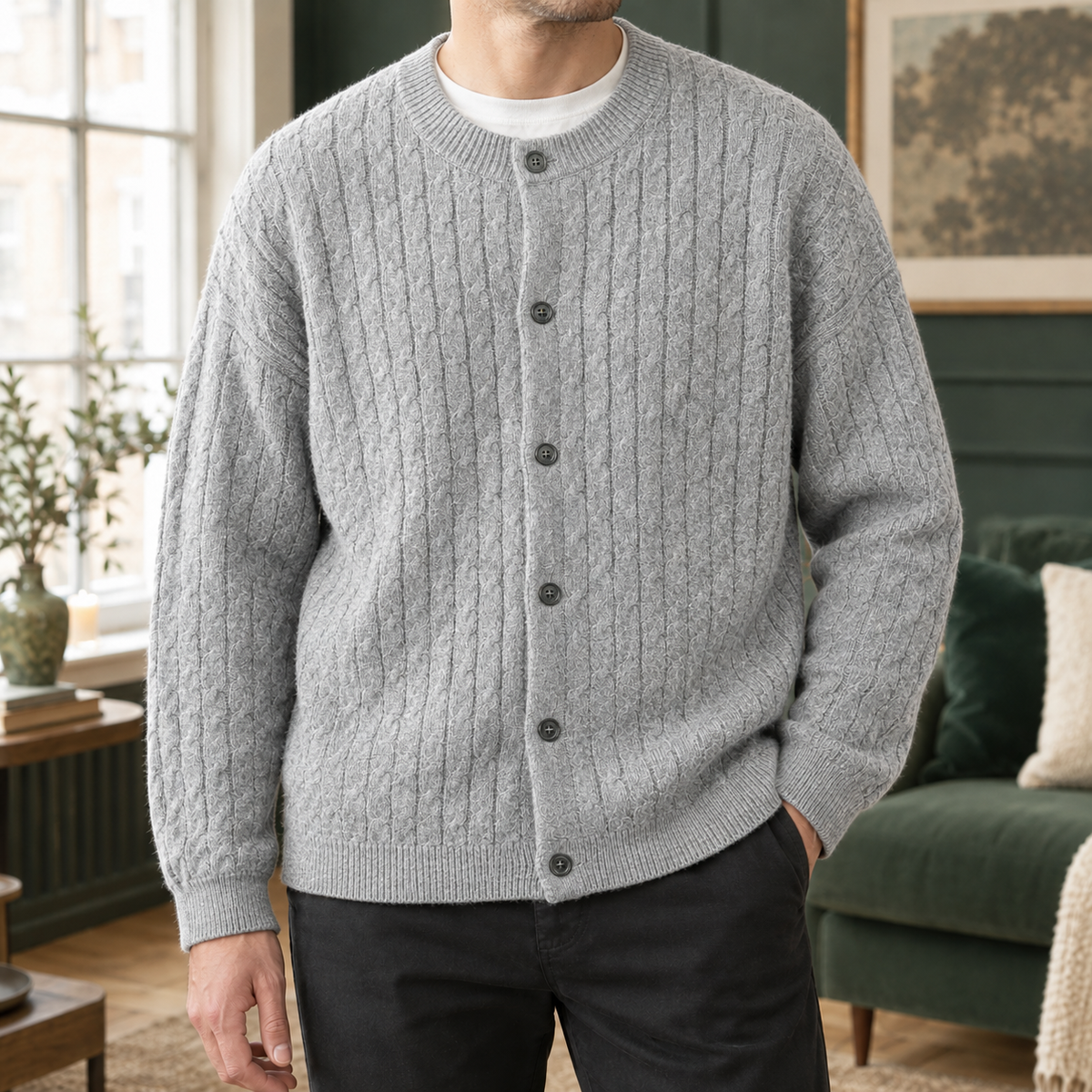 Women's Cable-Knit Button Cardigan 4