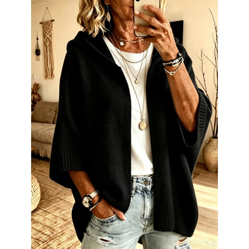 Women's Hooded Open-Front Knit Cardigan 8