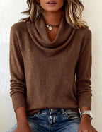 Women's Cowl-Neck Knit Sweater 1