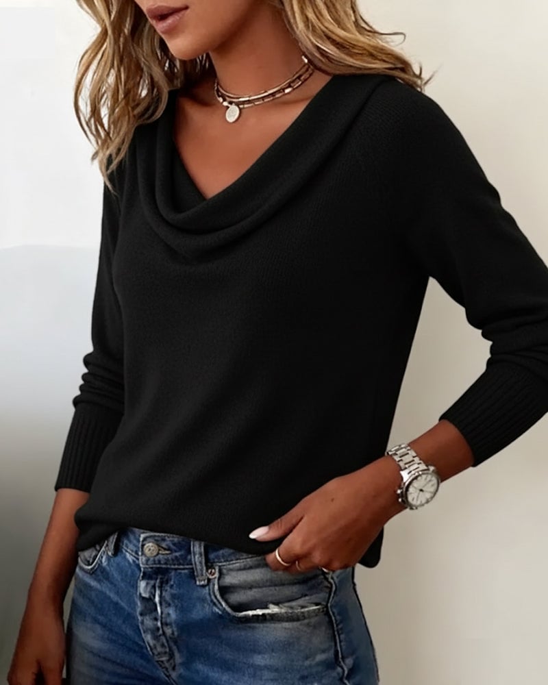 Women's Cowl-Neck Knit Sweater 16