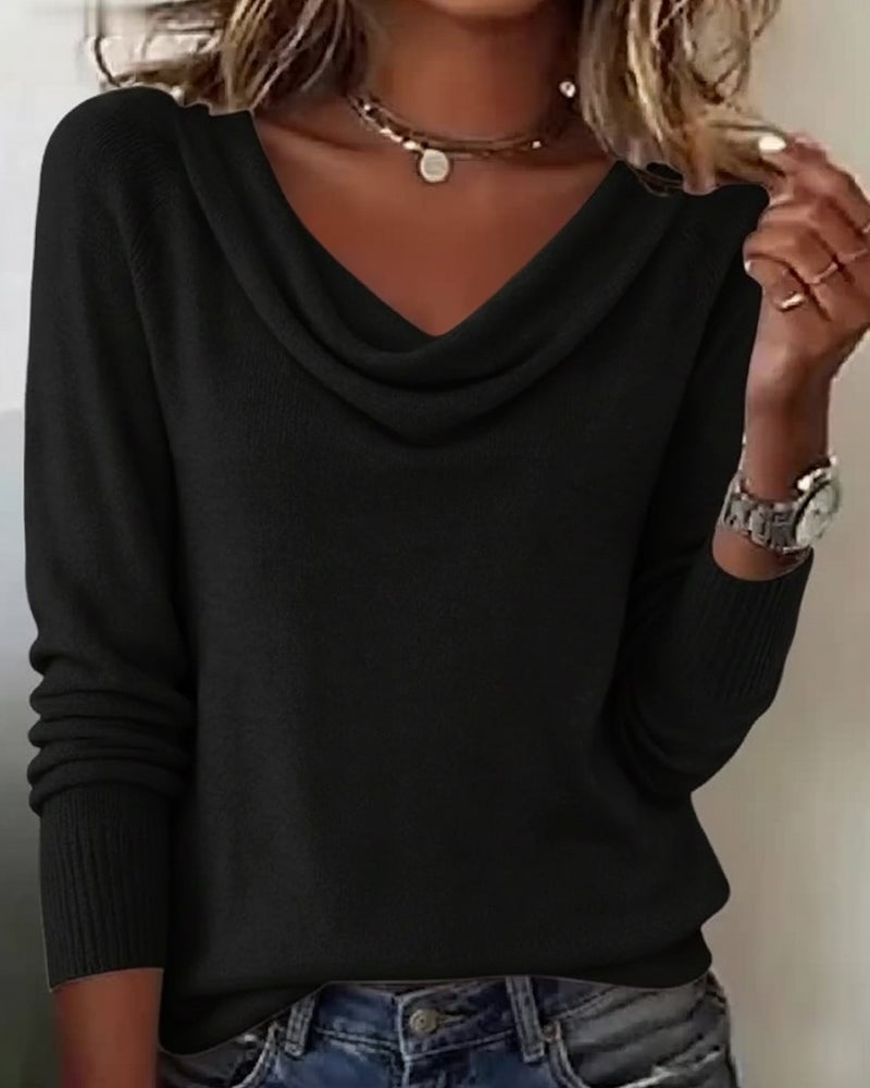 Women's Cowl-Neck Knit Sweater 17