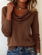 Women's Cowl-Neck Knit Sweater 7