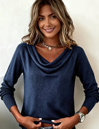 Women's Cowl-Neck Knit Sweater 9