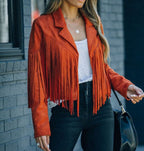 Women's Cropped Faux-Suede Fringe Jacket 7
