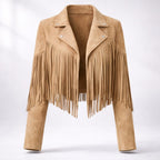 Women's Cropped Faux-Suede Fringe Jacket 10