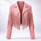 Women's Cropped Faux-Suede Fringe Jacket 11