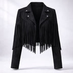 Women's Cropped Faux-Suede Fringe Jacket 12