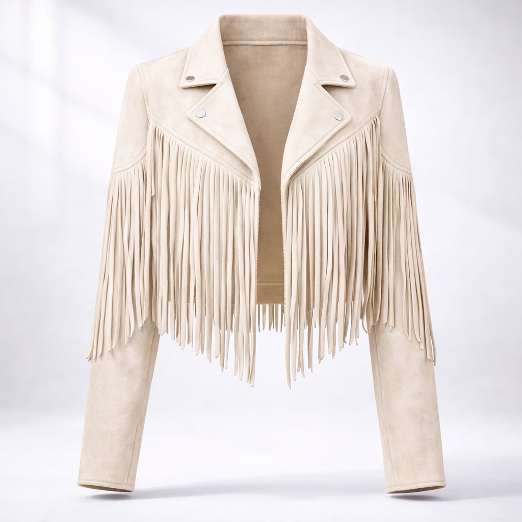 Women's Cropped Faux-Suede Fringe Jacket 13
