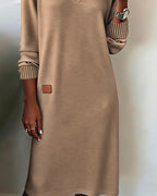 Women's V-Neck Midi Sweater Dress 3
