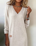 Women's V-Neck Midi Sweater Dress 5