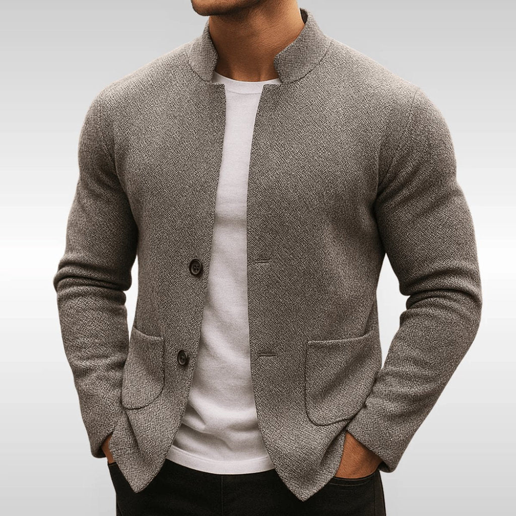 Men's Quilted Mandarin-Collar Button Jacket 1