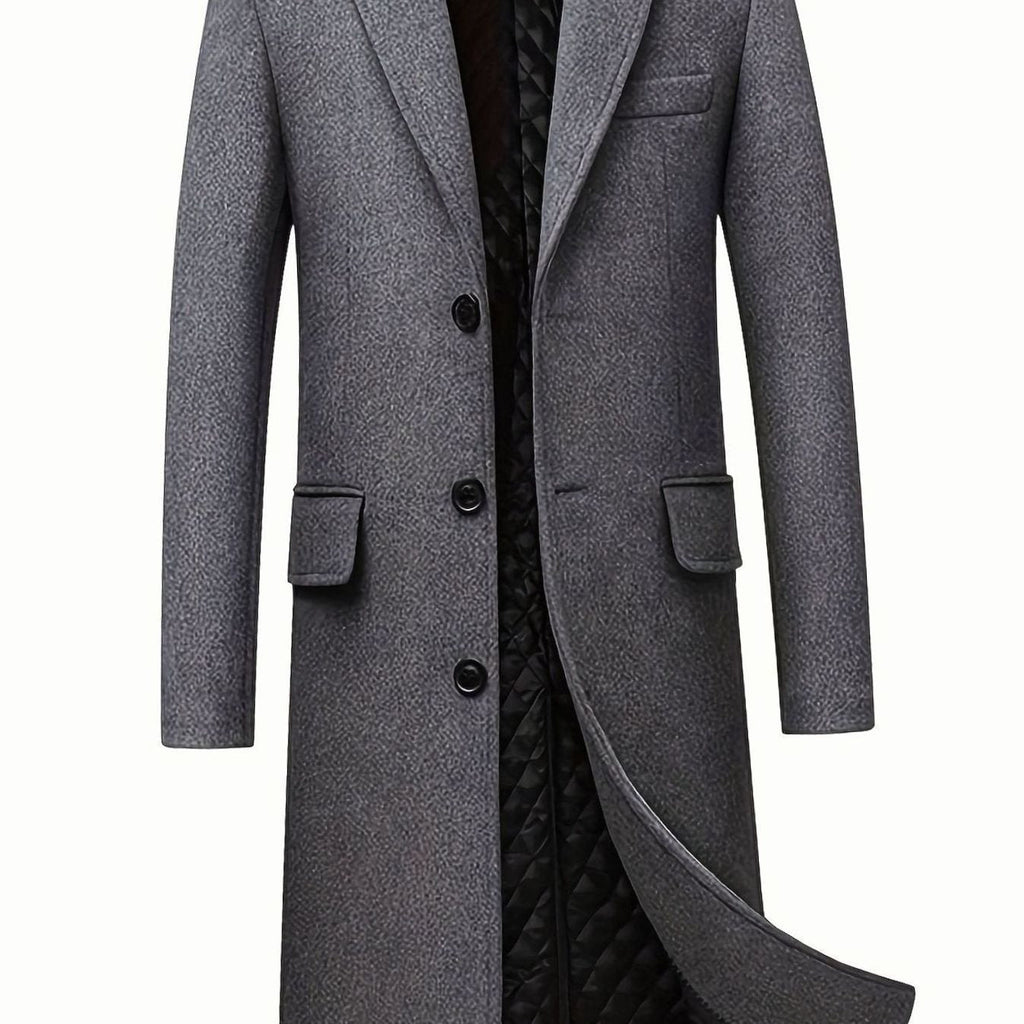 Men's Quilted-Lined Tailored Wool Overcoat 1