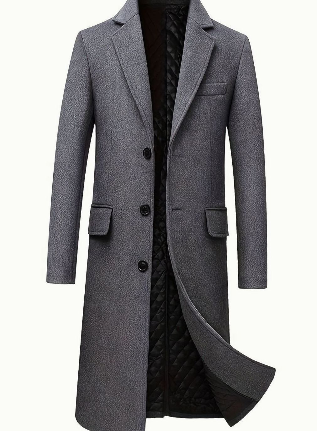 Men's Quilted-Lined Tailored Wool Overcoat 2