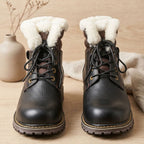 Men's leather winter boots detail