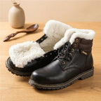 Men's leather winter boots pair
