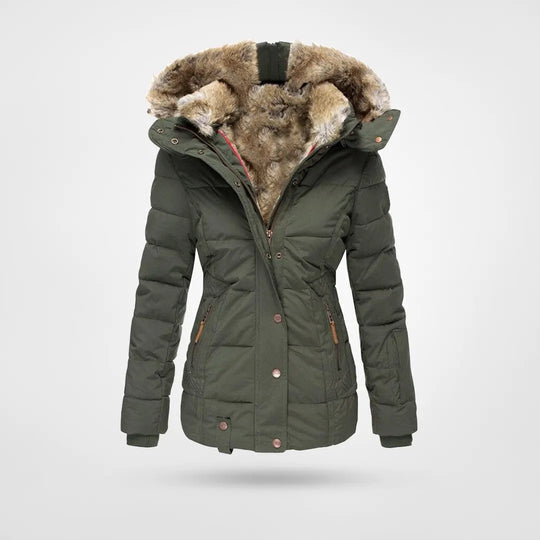 Women's Faux-Fur Hooded Quilted Winter Jacket 2