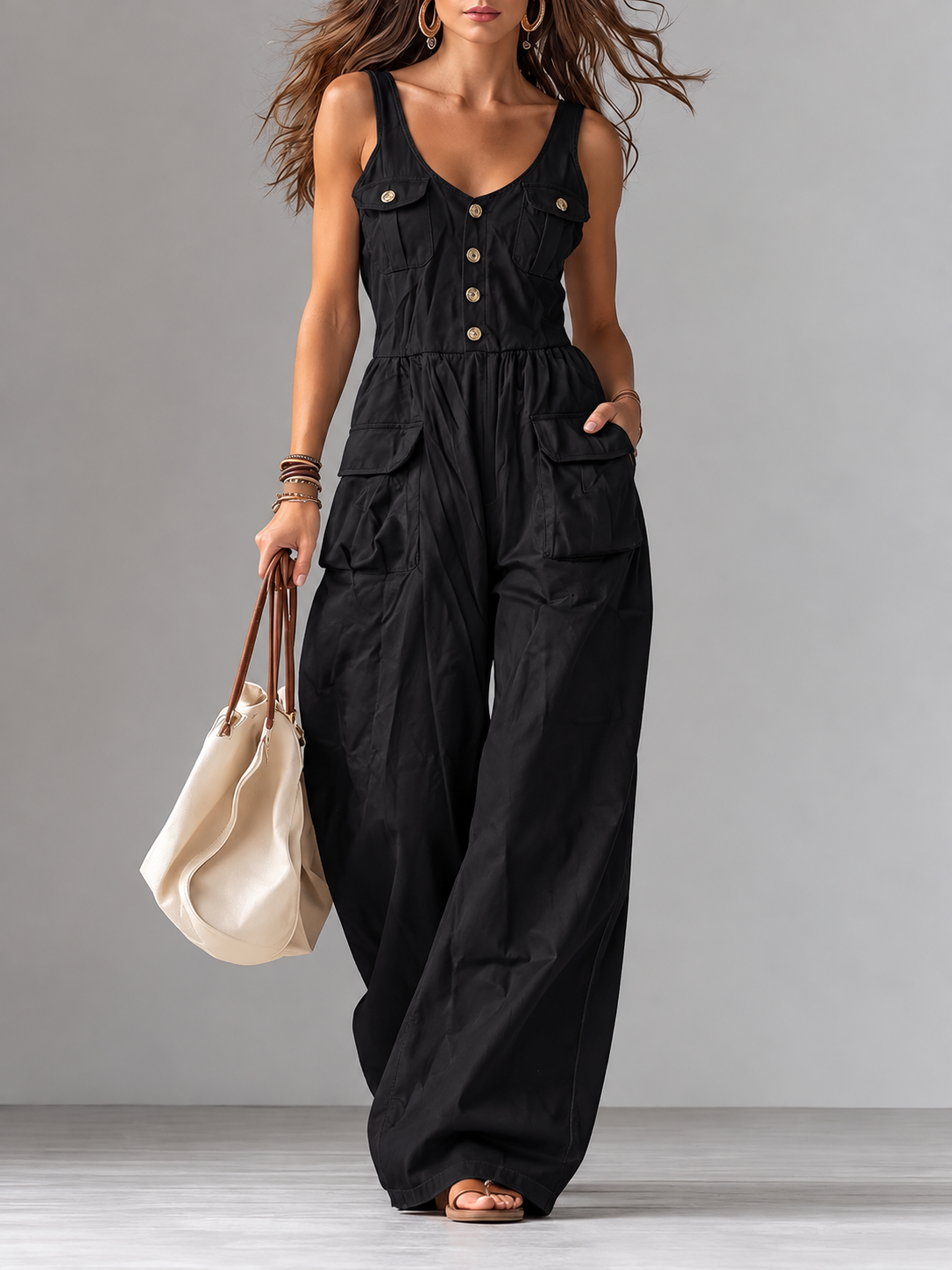 Women's Denim Wide-Leg Jumpsuit 3