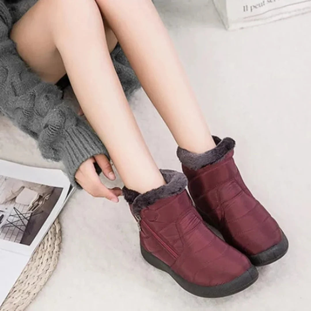 Women's Quilted Waterproof Side-Zip Snow Boots 15