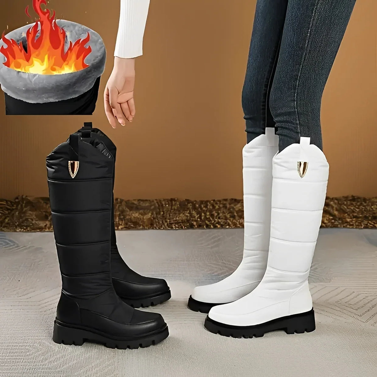 Women's Faux-Fur Lace-Up Waterproof Snow Boots 4