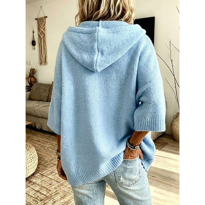 Women's Hooded Open-Front Knit Cardigan 5