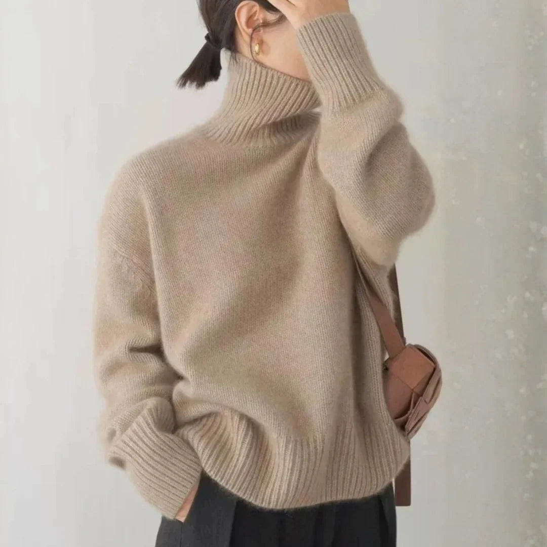 Women's Relaxed Turtleneck Knit Sweater 1